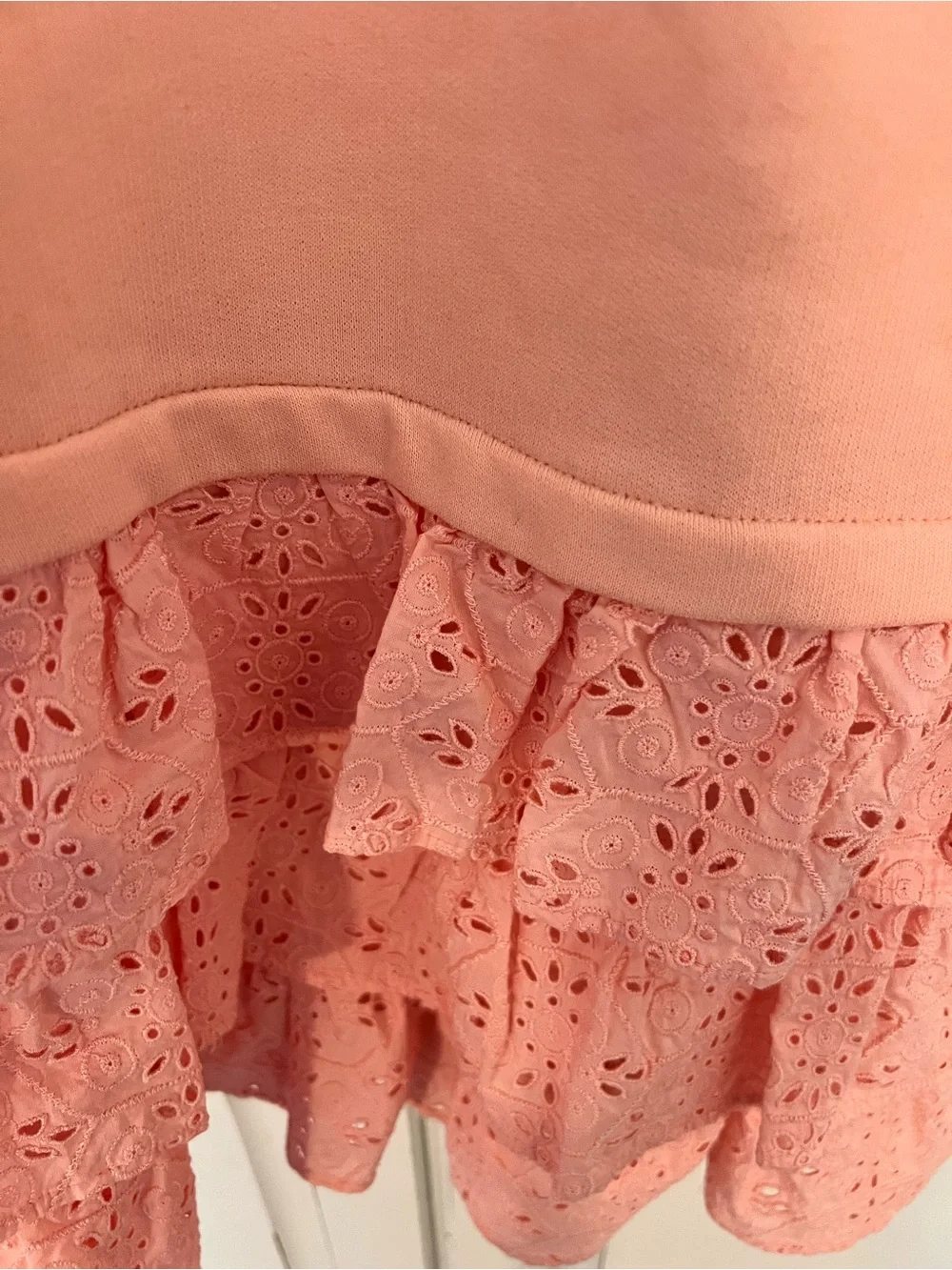 Vineyard Vines Peach-Pink Tiered Eyelet Sweatshirt Dress NWT